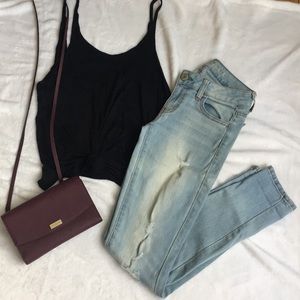 Lightly destroyed jeggings